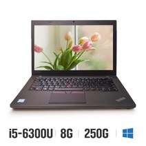 레노버 Thinkpad T470 6세대 인강용 사무용 노트북 윈10, WIN10, 16gb, 250GB, 코어i5, 블랙