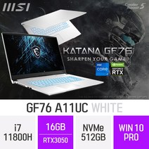 MSI 게이밍 노트북 GF시리즈 Sword GF76 A11UC_화이트 + 무선마우스&마우스패드 증정, 512GB, 16GB, 포함