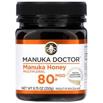 US 직배송 Manuka Doctor 마누카 꿀 잡화꿀 MGO 80＋ 250g(8.75oz) 852469004224 미국직구 보충제, 1PACKAGE, 상세설명참고