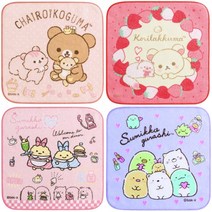 (일본) 스밋코구라시 리락쿠마 면100% 항균방취타월 쁘띠손수건 핸드타올 (21×21cm 4type), 스밋코구라시-핑크