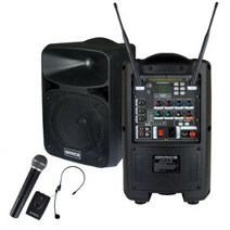 그레이스 EG-210 충전식이동형스피커 200W 휴대용앰프 무선마이크 2채널/FM라디오, 벨트팩 + 벨트팩