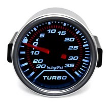 52mm 스모크 렌즈 터보 압력 게이지 흰색 백라이트 자동차 부스트 미터-1 0 2 BAR 범용 12V, [02] PSI