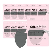 [100매] ABC 에이비씨 데일리 황사방역용 마스크 대형 KF94 10매입 10개, 진한회색
