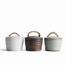 도자기 락교통 초생강 세라믹 일식당 초밥집 양념통, 작은마줄항아리(금+백+잔회색)