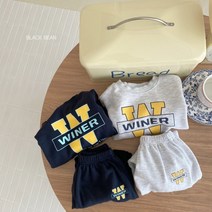 더블유상하세트 키즈 봄아동복 아기코디 남아 여아 블랙빈