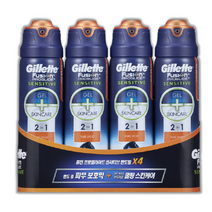 질레트 센서티브 쉐이빙젤 면도젤 170g x 4개 남자 면도 크림 거품 비누 폼, 퓨전프로글라이드2in1면도젤 170g x 4개
