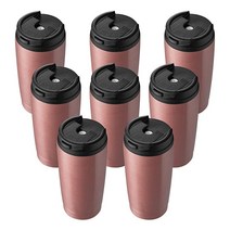 MUCHENGHY 뚜껑과 빨대가 있는 591.5ml(20온스) 텀블러 이중벽 스테인리스 스틸 진공 단열 높은 밀봉 누출 방지 여행용 커피 머그잔 뜨겁거나 차가운 음료용(화이트, 8, Rose Gold, Rose Gold