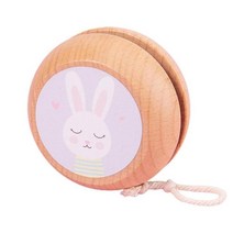 요요 불빛 매직 꼬이지 않는 잘당겨지는 탄성좋은 입문자용 연습용 용 클래식 나무 장난감 만화 동물 프린트 반응성 공 초보자용 고급 스트링 트릭, [04] Rabbit