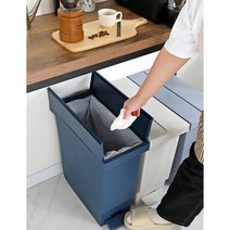 사각 카페 예쁜 슬림 30L 쓰레기통, 다크 네이비