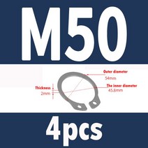 304 스테인레스 스틸 샤프트 스냅 링 A 형 카드 M3-M72 2-200 개, 38 4pcsM50