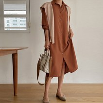 [조아맘] 하디드 언발 셔츠 원피스