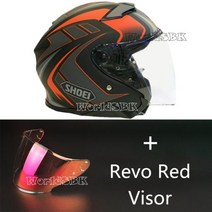 쇼에이 헬멧 풀페이스 반모 오픈 페이스 J-CRUISE II AGLERO TC-1 제트 오토바이 승마 모토 크로스 레이싱, L, Revo red visor