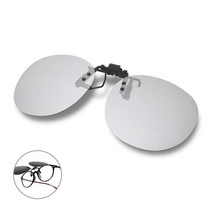 글라시야 사각형 및 원형 클립선글라스 15종, 원형 플립업 실버미러(뿔테용)