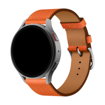 갤럭시 워치 5 4 호환 가능 심플 가죽 스트랩, 앱송오렌지