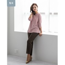 [이헌영] 라운드넥 7부소매 파스텔톤 4가지 칼라 우아하고 세련된 간절기 니트티셔츠 21CS5056B1