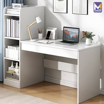 MCOMPANY 인테리어 사무실 데스크 노트북 탁자 책상 컴퓨터 조립식 거실 쇼파 침대 스터디 입식 책장 식탁 사이드 테이블 학생 게이밍 간이 보조 미니 사무용 책상+책꽂이 일체형