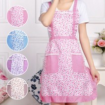 꽃무늬 앞치마 식당앞치마 업소용 방수 레이스 어린이집 유치원, 퍼플