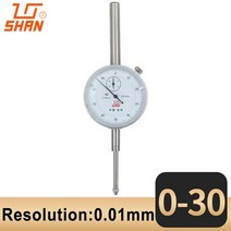 Shan-100% 오리지널 다이얼 표시기 정밀도 0.01mm 다이얼 표시기 게이지 미터 해상도 표시기 게이지 측정 도구, 05 shan 0-30mm 0.01