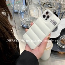 인플루언서 인스타 패션 패딩 쿠션 폰케이스 화이트