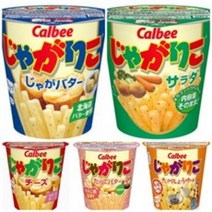 일본과자 자가리코 5가지맛 (감자버터맛58G 사라다맛60G 치즈맛58G 명란젓버터맛52G 큐슈간장맛52G) 총5종셋트, 58g, 1세트
