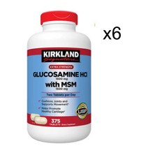 Kirkland Signature Glucosamine with MSM 글루코사민 375정 6병, 6