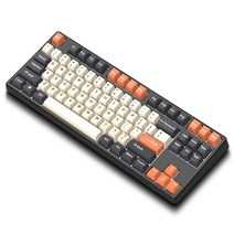 KEYXGSUL 유무선 2.4G PBT 이중사출 키캡 핫스왑 게이밍 기계식 키보드, 대탄소, 적축