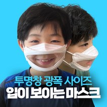 공공기관 우선대상 기업 나라장터 혁신제품 선정 입이보이는 아동용 투명마스크 립리딩, K(아동용)화이트, 1개