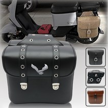 오토바이사이드백 리어백 수납백 보조가방 레트로백 사이드박스 클랙식 빈티지 새들백 여행가방, 20  단일 분리형 버클 버드나무손톱검정1쌍