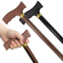 와이쇼핑 효도지팡이 10단 길이조절 노인지팡이 보조 보행 경량 지팡이, 블랙