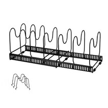 주방 싱크대 식기 건조대 물빠짐 선반 그릇 팬 및 냄비 뚜껑 정리함 확장형 개폐식 7 개 1013 조절 가능한 보관 건조 랙 캐비닛 카운터, 10 line black