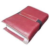 moriskorea 북커버 BOOK 북파우치 책만들기 제본 성경책 리폼 성경리폼 커버 소가죽 낡은 성경 수선 경책 가죽공예 찬송가 일기장 가죽다이어리 이태리 가죽 교회 성당 Moris모리스 M035, 4카멜/이니셜5000