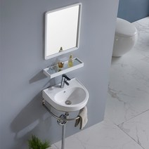 해외직구상품 미니 모서리 삼각 세면대 벽걸이 손세정대 수전거울, 옵션1개