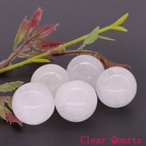 도매 20mm 스톤 비즈 천연 보석 레이키 힐링 라운드 볼 크리스탈 DIY 목걸이 팔찌 쥬얼리 세공 액세서리, 20pc, Clear Quartz