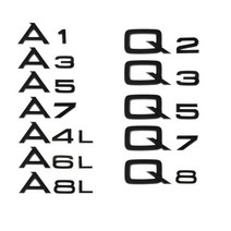 아우디 A1 A3 A4L A5 A6 A7 A8L Q2 Q3 Q5 Q7 Q8 용 3D 크롬 도금 광택 블랙 ABS TDI TFSI 후면 로고 스티커 부품 스타일링, 14.Black - A3