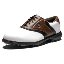 FootJoy 남성용 Fj 오리지널 골프화 화이트/브라운. 7.5, 8.5, White/Brown