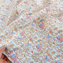 천원단 원단천 Sanrio-Cinnamoroll 강아지 145 면 직물 cm 너비 의류 Hometextile 쿠션 커버 바느질 작업 D, 02 (2)_01 0.5yard (45X140cm)