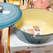 르쿠르제 초 대형 냄비 31cm 6.3L 크림색코팅, 사이즈, 블루(직경:31cm 용량:6.3L)