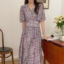 르탈 비치 휴양지 플라워 꽃무늬 쉬폰 원피스 보라색 여름 바캉스룩 30대여성쇼핑몰 르뚜앙