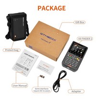 위성 TV 수신기 gtmedia v8 finder pro dvb-s2xs2st2tcmpeg-24 h.264h.265 10비트 파인더 미터 t2 브라질용 지상파 측정기, v8은 2를 찾습니다., 미국 플러그