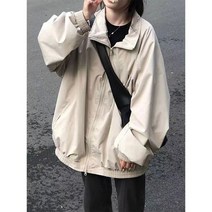 봄가을코트 카고 여성 OVERSIZE 하라쥬크 풍구냄새 클래식 캐쥬얼 야구복 트렌드 2월14 일 발 다함 4990176164, 베이지칼라 XL