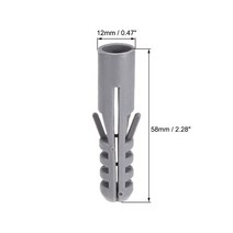 스크류앙카 Uxcell플라스틱 앵커 볼트 12mm x 58mm 파이프 컬럼 콘크리트 벽 플러그 프레임 고정 튜브 회색, 한개옵션0