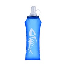 실리콘 물병 접이식 가스블 누출 방지 접이식 식수, 500ml