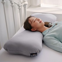 LINU 리누 코튼폼 베개 롱버전 5중 레이어 메모리폼 마이크로화이바, 그레이