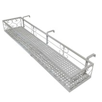 모칸도 베란다 화분걸이 창틀 화분걸이대 (일반 직각형 100x25cm) 창틀용 고리 3개, 흰색