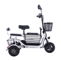 세발 전기 자전거 출퇴근용 미니벨로 3륜 전동 오토바이자전거 배달용 성인용 노인, 3인석, 8A 30km, 화이트