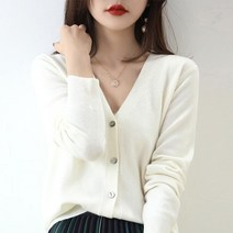 간절기아우터 봄자켓 여성용 v 넥 스웨터 니트 가디건 유행 다목적 얇고 느슨한 코트 봄 가을 긴팔 짧은 니트웨어