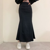 큰옷빅진 빅사이즈 머메이드 인어라인 밴딩 롱 스커트(808) 여성롱치마 베이직 치마 여름 쿨 찰랑 쿠션 기모