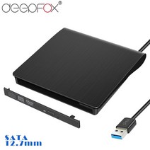 디비디플레이어 deepfox 12.7mm usb 3.0 dvd 드라이브 외부 광 드라이브 인클로저 sata-드라이브가 없는 노트북 노트북용 USB 외부 케이스, 하얀