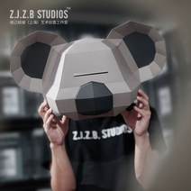 쉬운종이접기 페이퍼 곰 팬더 토이 크래프트 도안 수업 종이인형 2평 방꾸미기 벽인테리어, 3_쿨라라