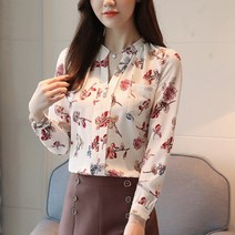 비앤에이치스타일 플라워 패턴 브이넥 블라우스 221
